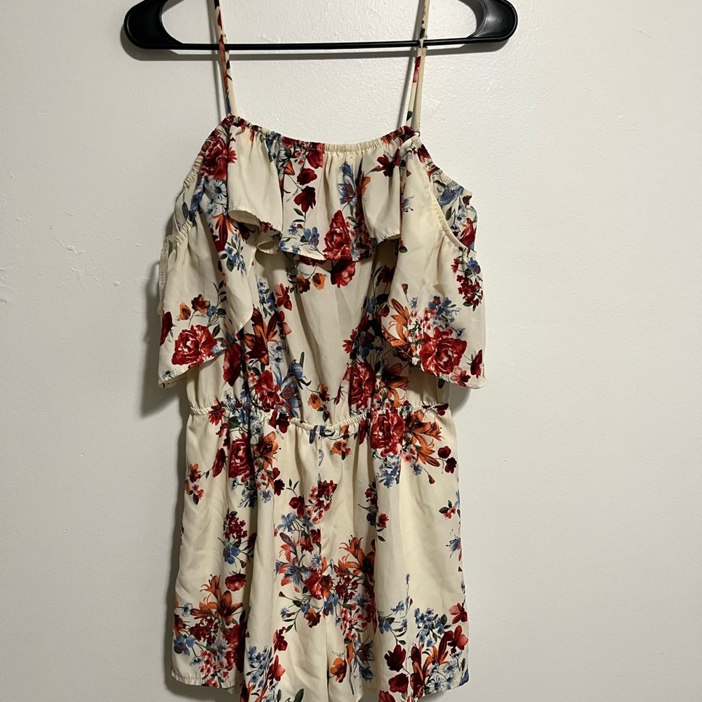 Haute Monde Cream Floral Romper